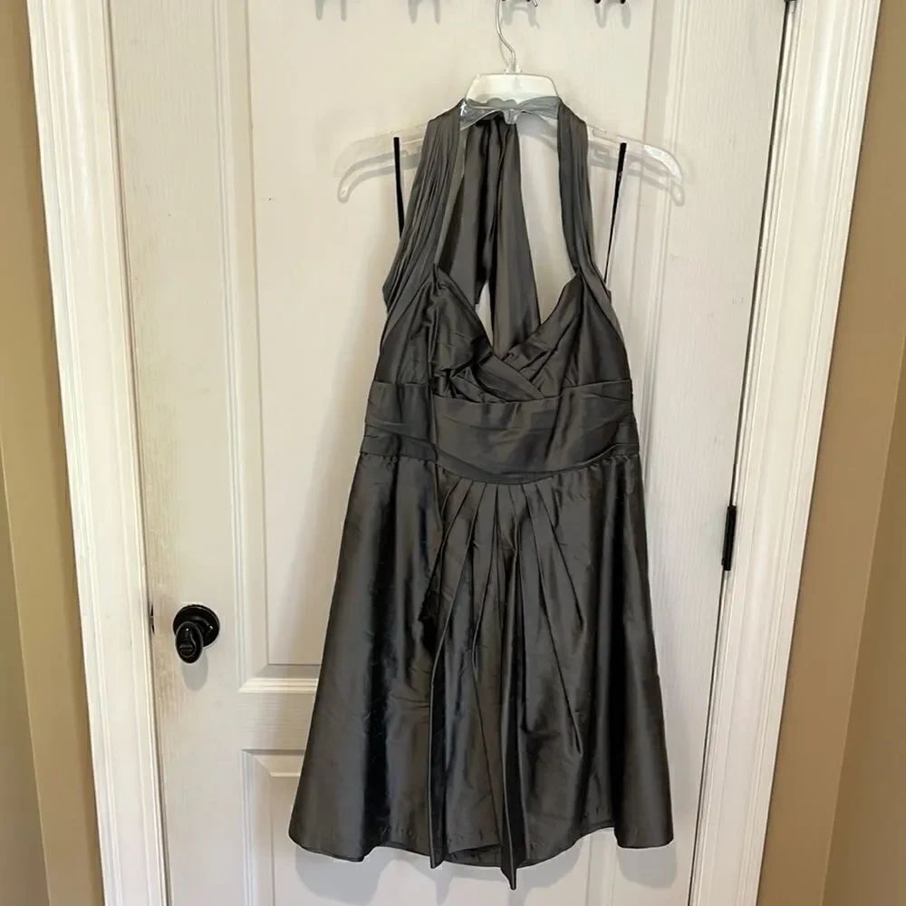 Suzi Chin for Maggy Boutique gray halter style dress